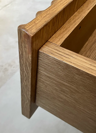 Mobile da bagno cannettato sospeso in legno massello 120 cm due cassetti e vasca lavabo in ceramica