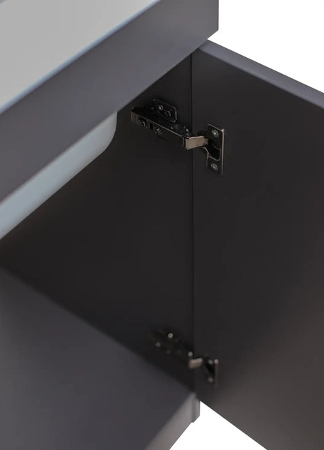 Mobile Lavatoio in legno Nobilitato Grigio con uno sportello decorato e pilozzo lavabo in resina x lavanderia bagno