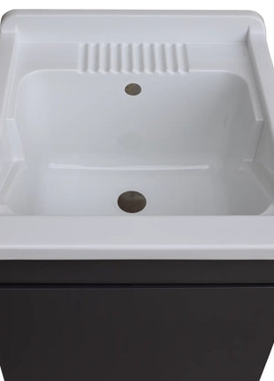 Mobile Lavatoio in legno Nobilitato Grigio con uno sportello e pilozzo lavabo in resina x lavanderia bagno