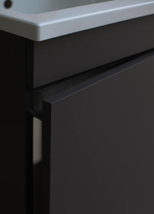 Mobile Lavatoio in legno Nobilitato Grigio con uno sportello e pilozzo lavabo in resina x lavanderia bagno