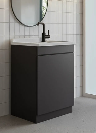 Mobile Lavatoio in legno Nobilitato Grigio con uno sportello e pilozzo lavabo in resina x lavanderia bagno