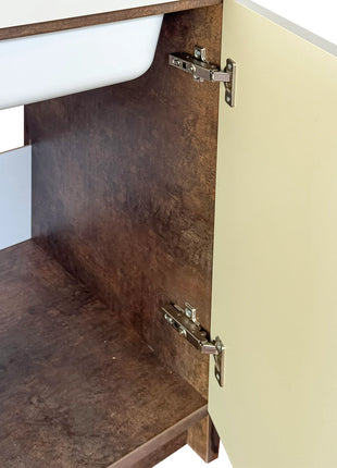 Mobile Lavatoio in legno Nobilitato L 80 x P 50 Bronze e Light Stone Grey con 2 sportelli e pilozzo lavabo in resina x lavanderia bagno