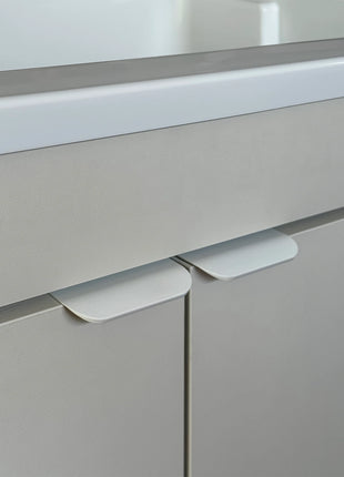 Mobile Lavatoio in legno Nobilitato L 80 x P 50 Bronze e Light Stone Grey con 2 sportelli e pilozzo lavabo in resina x lavanderia bagno