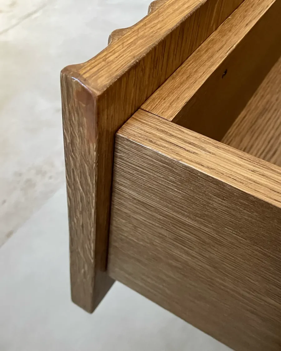 Mobile da bagno cannettato sospeso in legno massello 120 cm due cassetti e vasca lavabo in ceramica - immagine 6